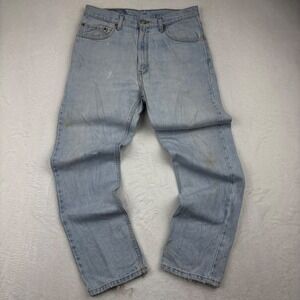 Vintage Levis 505 34x30 Mens USA Made  Distress Light Faded Blue Loose Jeans